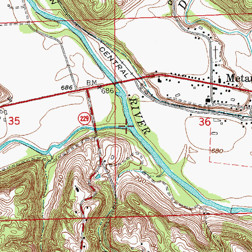 Topographic Map of Salt Creek, IN