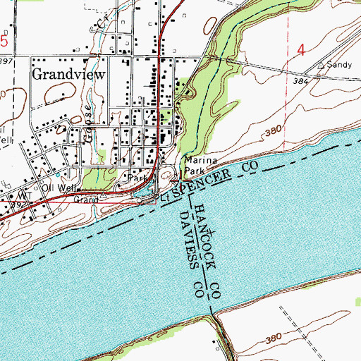 Topographic Map of Sandy Creek, IN