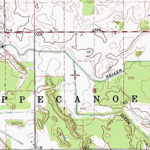 Topographic Map of Scheuer Ditch, IN