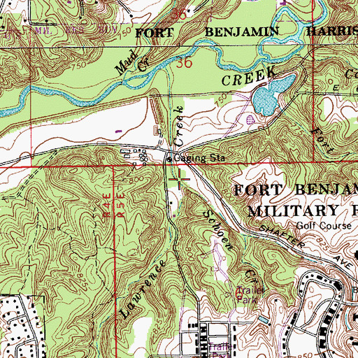 Topographic Map of Schoen Creek, IN