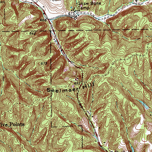 Topographic Map of Seelmaer Hill, IN