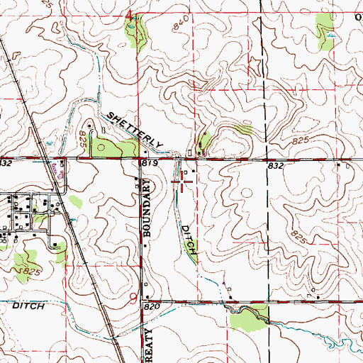 Topographic Map of Shetterly Ditch, IN