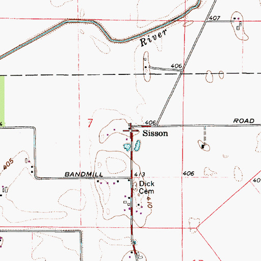 Topographic Map of Sisson, IN