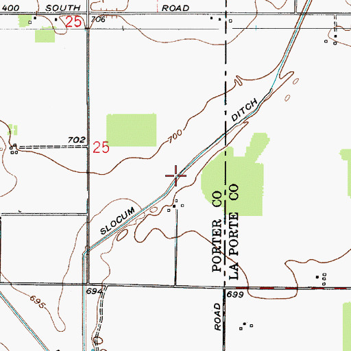 Topographic Map of Slocum Ditch, IN