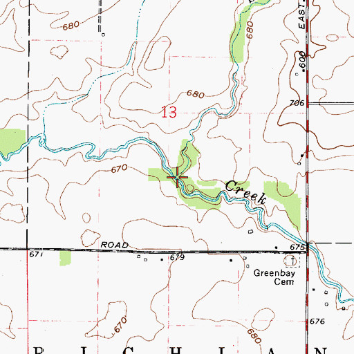 Topographic Map of Slush Run, IN