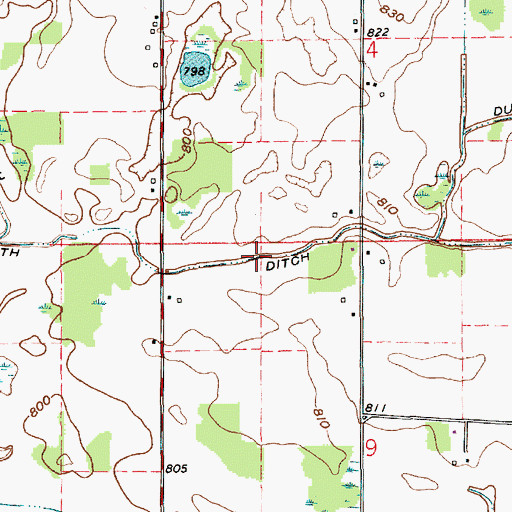 Topographic Map of Smith Ditch, IN