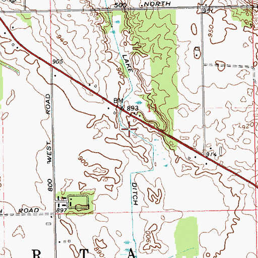 Topographic Map of Sparta Lake Ditch, IN