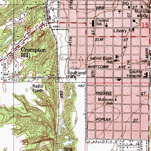 Topographic Map of Sportland Park, IN