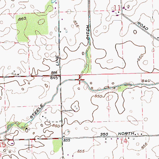 Topographic Map of Steele Ditch, IN