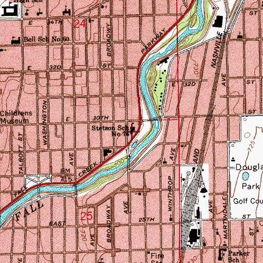 Topographic Map of Stetson School Number 76 (historical), IN