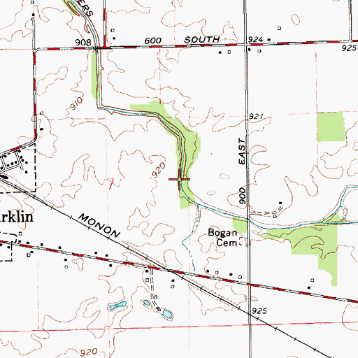 Topographic Map of Stowers Ditch, IN