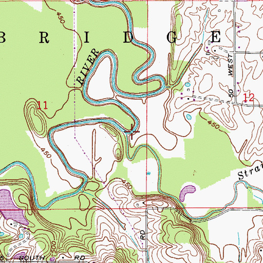 Topographic Map of Straight River, IN