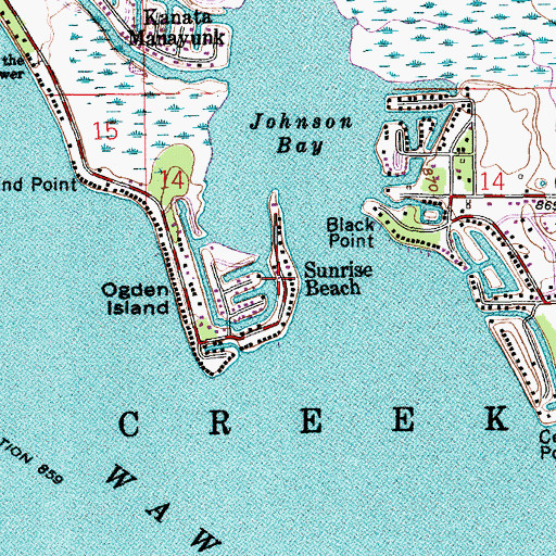 Topographic Map of Sunrise Beach, IN