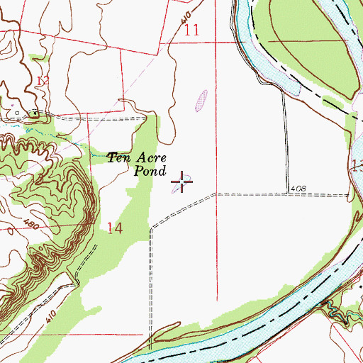 Topographic Map of Ten Acre Pond, IN
