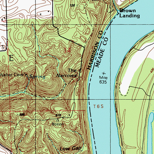 Topographic Map of The Narrows, IN