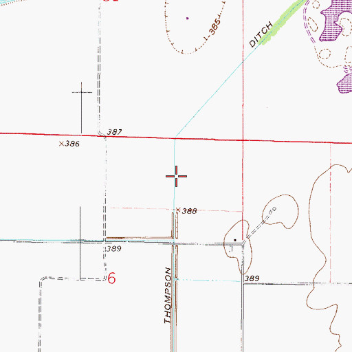 Topographic Map of Thompson Ditch, IN