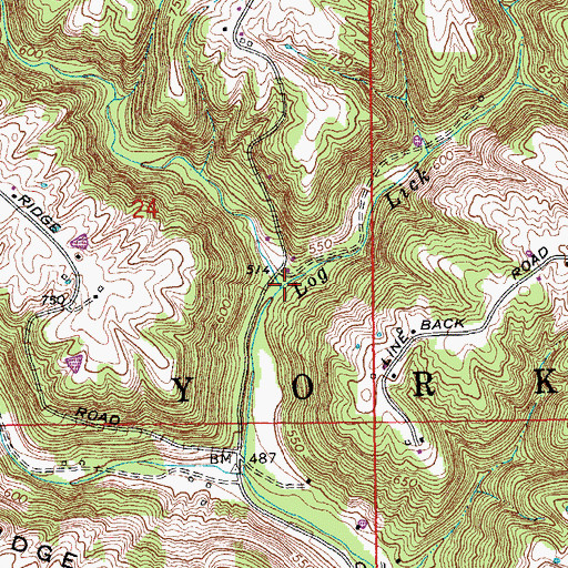 Topographic Map of Thurston Creek, IN