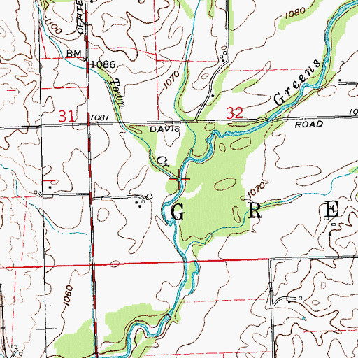 Topographic Map of Town Creek, IN