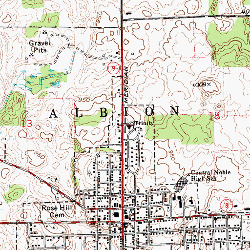 Topographic Map of Trinity Church, IN
