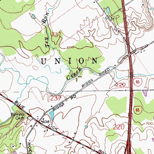 Topographic Map of Try Run, IN