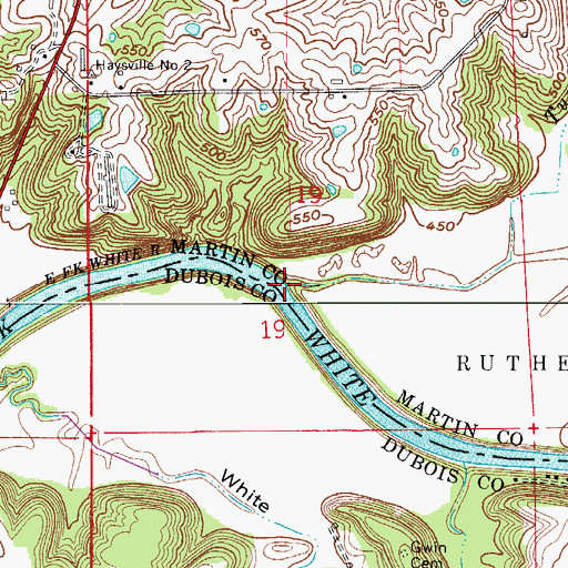 Topographic Map of Turkey Branch, IN