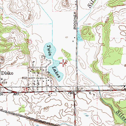 Topographic Map of Twin Lakes, IN