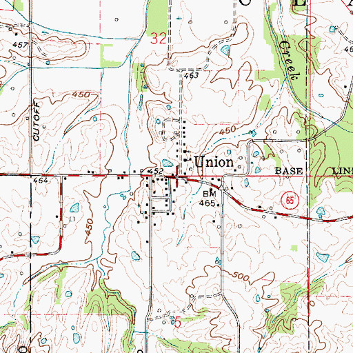 Topographic Map of Union, IN