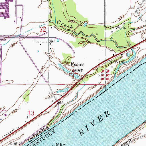 Topographic Map of Vance Lake, IN