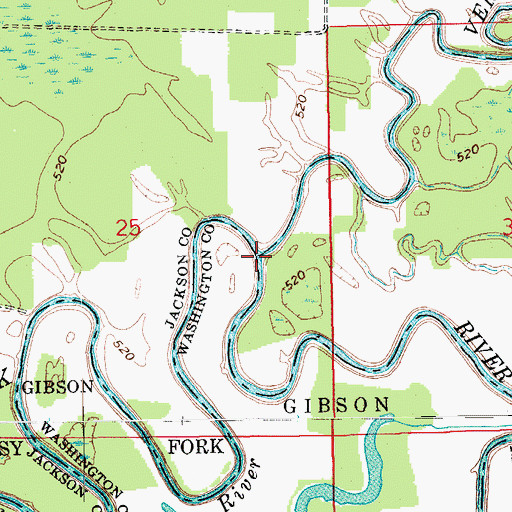 Topographic Map of Vernon Fork Muscatatuck River, IN
