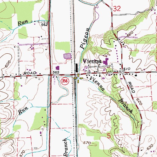 Topographic Map of Vienna Branch, IN
