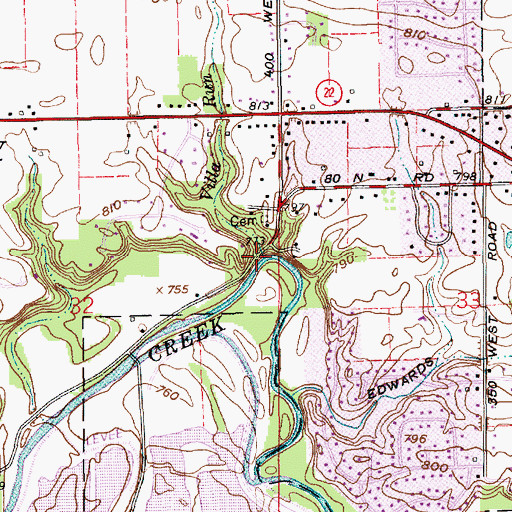 Topographic Map of Villa Run, IN