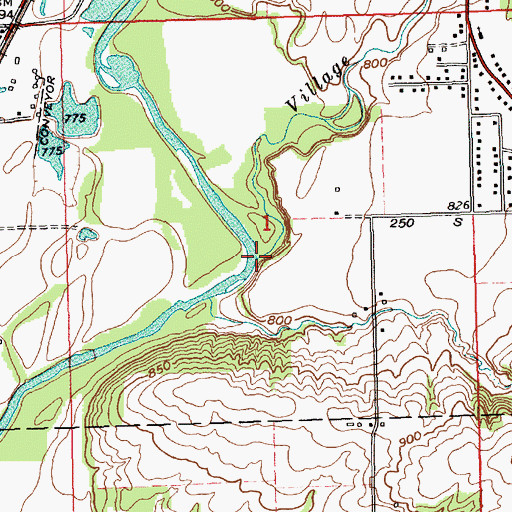 Topographic Map of Village Creek, IN
