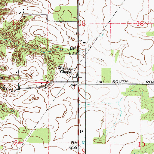 Topographic Map of Wabash Chapel, IN