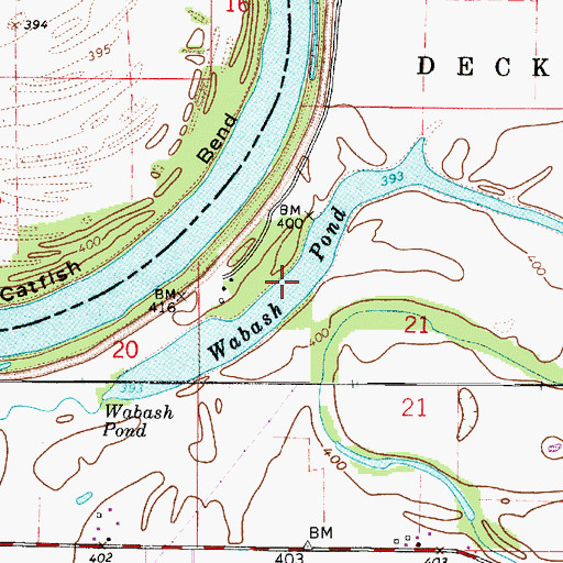 Topographic Map of Wabash Pond, IN