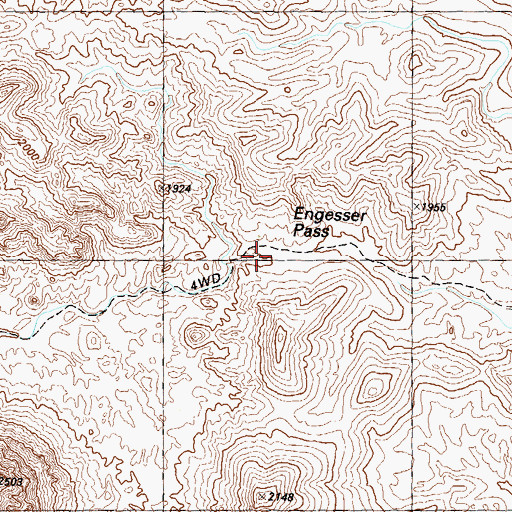 Topographic Map of Engesser Pass, AZ