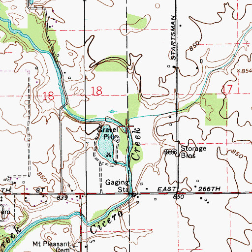 Topographic Map of Weasel Creek, IN