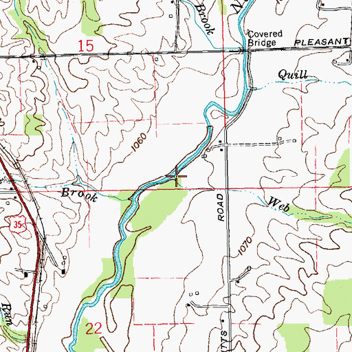 Topographic Map of Web Creek, IN