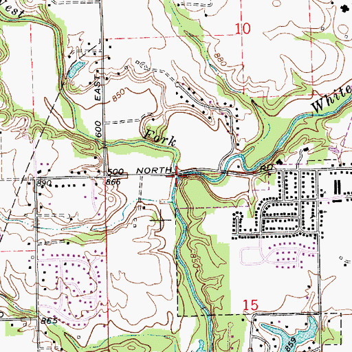 Topographic Map of West Fork White Lick Creek, IN