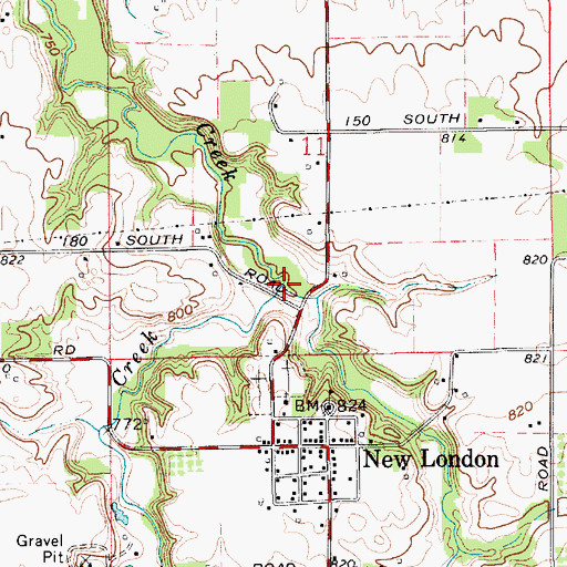 Topographic Map of West Honey Creek, IN