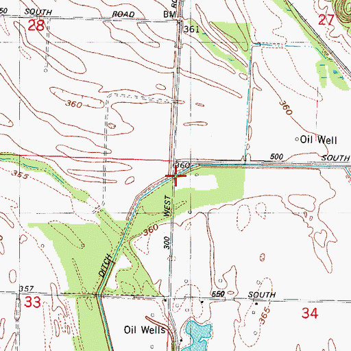 Topographic Map of Whipple Ditch, IN