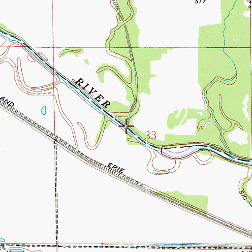 Topographic Map of White Oak Creek, IN