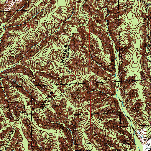 Topographic Map of White Ridge, IN