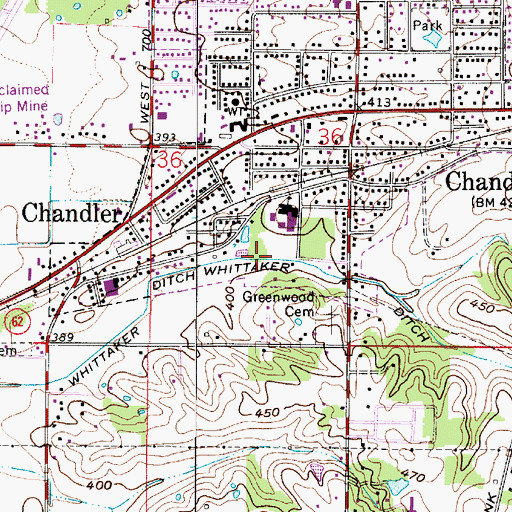 Topographic Map of Whittaker Ditch, IN