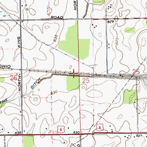 Topographic Map of William Forsythe Ditch, IN