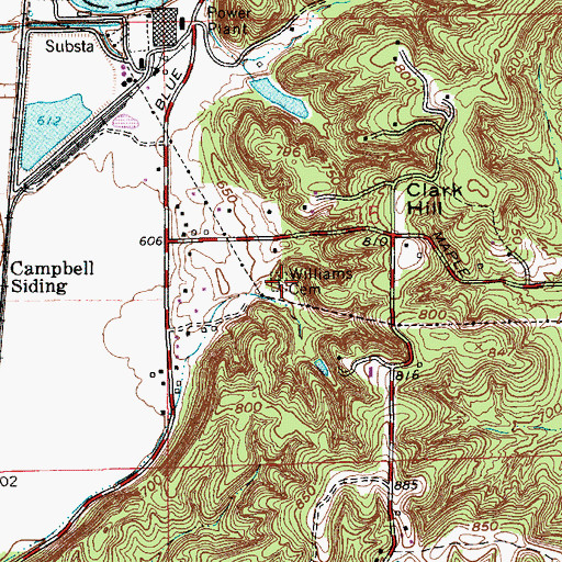 Topographic Map of Williams Cemetery, IN