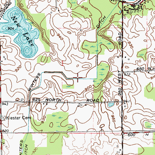 Topographic Map of Winters Ditch, IN