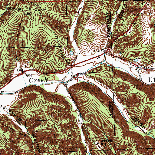 Topographic Map of Wise Hollow, IN