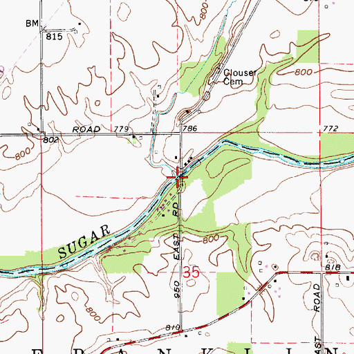 Topographic Map of Withe Creek, IN