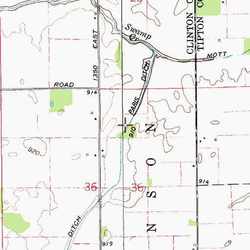 Topographic Map of Yazel Ditch, IN