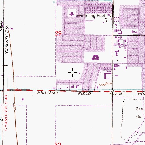 Topographic Map of Arrowhead Meadows Park, AZ